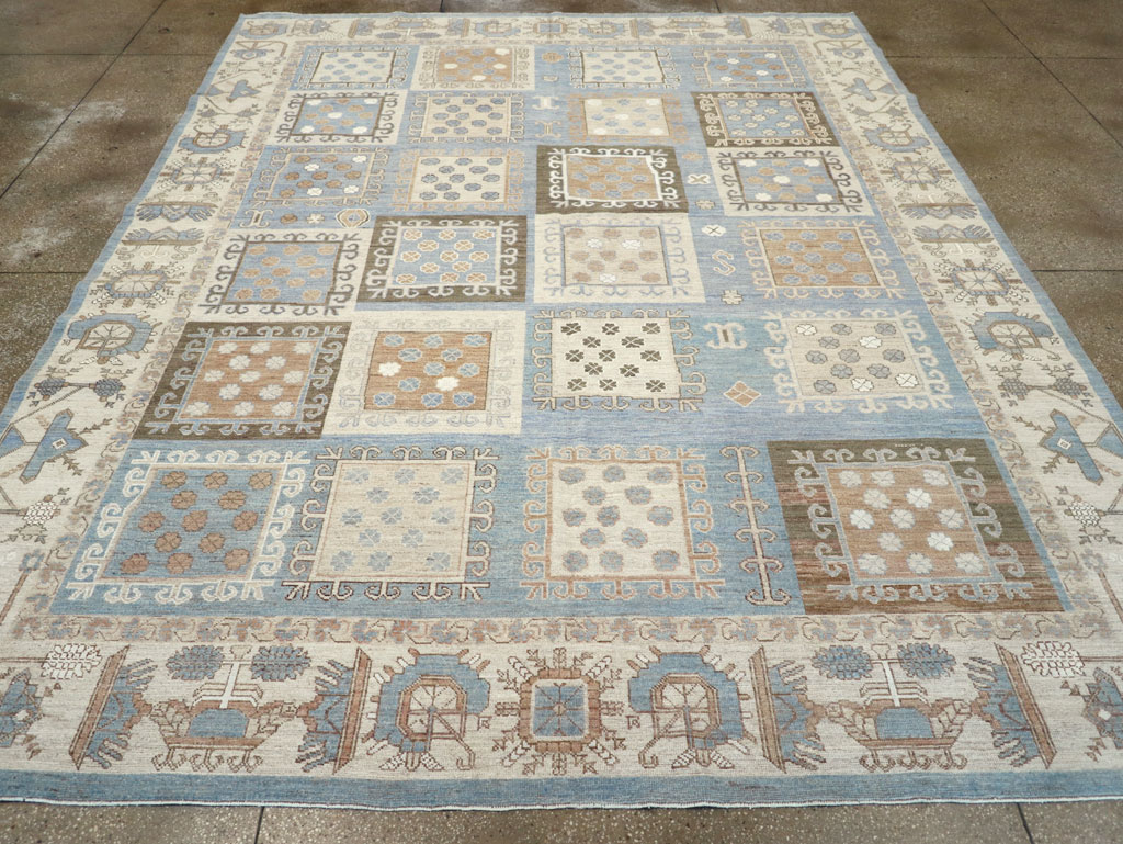 Modern East Turkestan Khotan Room Size Carpet, No.32249 - Staging