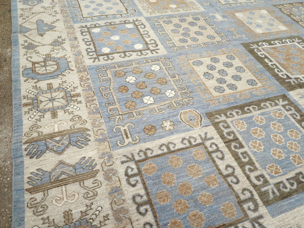 Modern East Turkestan Khotan Room Size Carpet, No.32249 - Staging