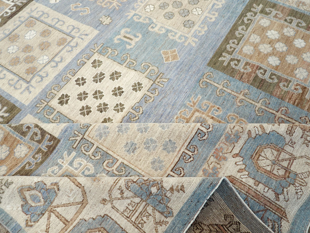 Modern East Turkestan Khotan Room Size Carpet, No.32249 - Staging