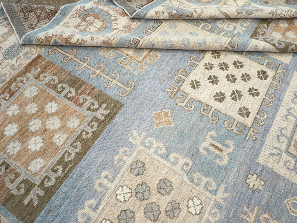 Modern East Turkestan Khotan Room Size Carpet, No.32249 - Staging