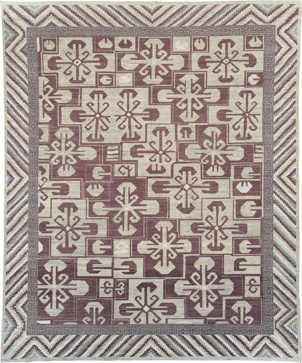 Modern East Turkestan Khotan Large Room Size Carpet, No.32250 - Staging