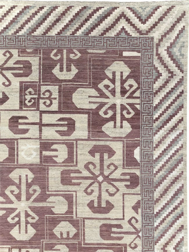 Modern East Turkestan Khotan Large Room Size Carpet, No.32250 - Staging