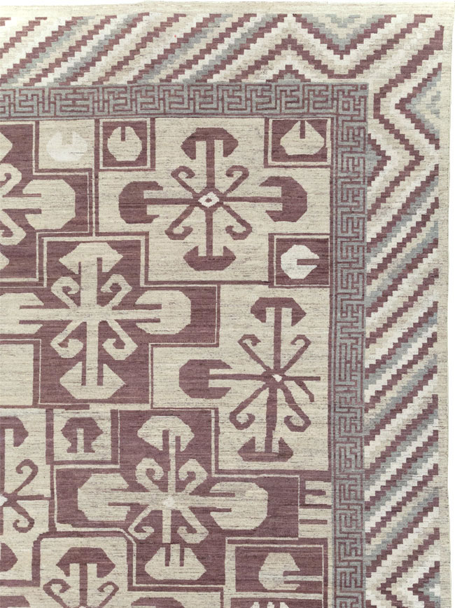 Modern East Turkestan Khotan Large Room Size Carpet, No.32250 - Staging