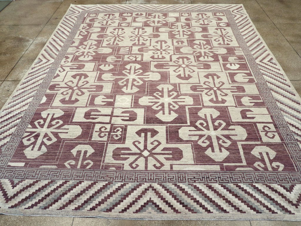 Modern East Turkestan Khotan Large Room Size Carpet, No.32250 - Staging