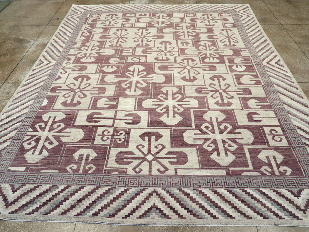 Modern East Turkestan Khotan Large Room Size Carpet, No.32250 - Staging