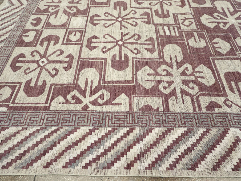 Modern East Turkestan Khotan Large Room Size Carpet, No.32250 - Staging