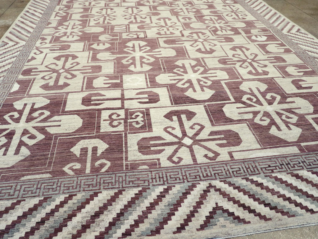 Modern East Turkestan Khotan Large Room Size Carpet, No.32250 - Staging