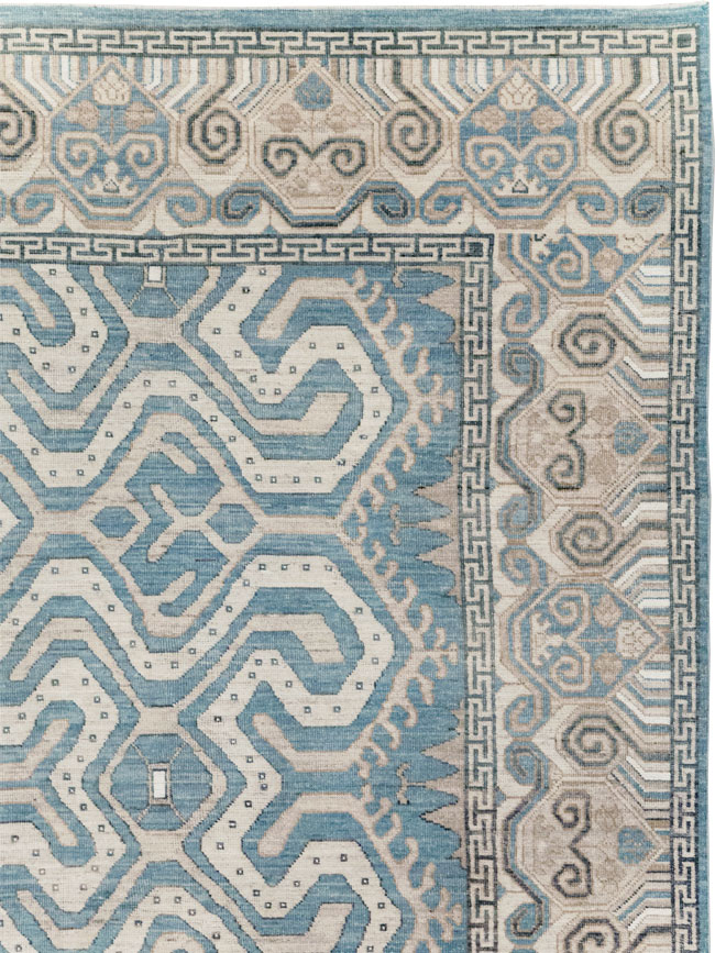 Modern East Turkestan Khotan Room Size Carpet, No.32251 - Staging