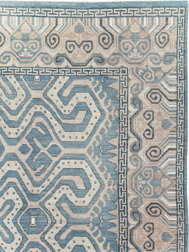 Modern East Turkestan Khotan Room Size Carpet, No.32251 - Staging