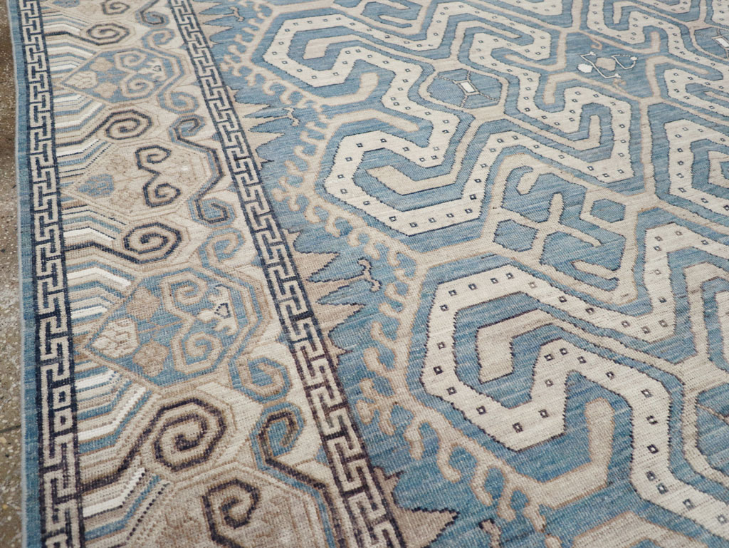 Modern East Turkestan Khotan Room Size Carpet, No.32251 - Staging