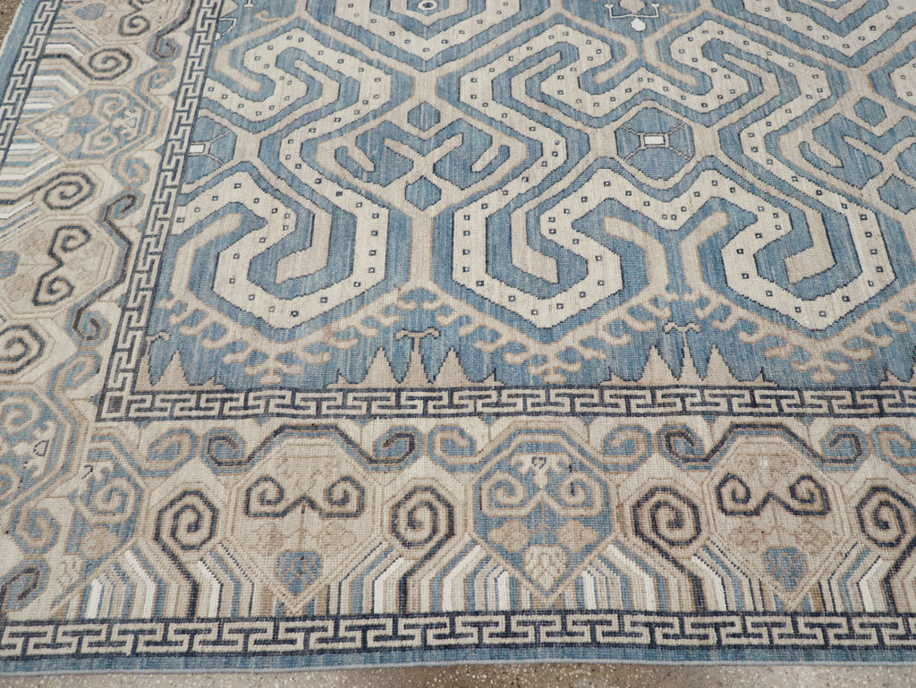 Modern East Turkestan Khotan Room Size Carpet, No.32251 - Staging