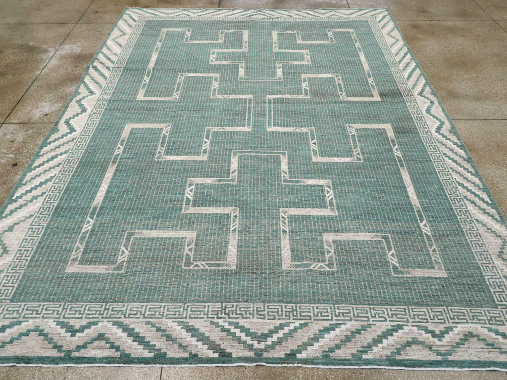 African Tuareg Inspired Modern East Turkestan Khotan Carpet, No.32252 - Staging