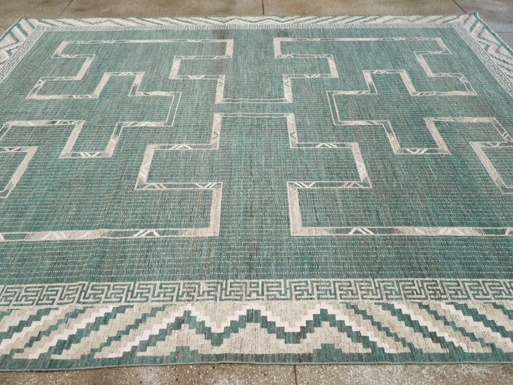 African Tuareg Inspired Modern East Turkestan Khotan Carpet, No.32252 - Staging