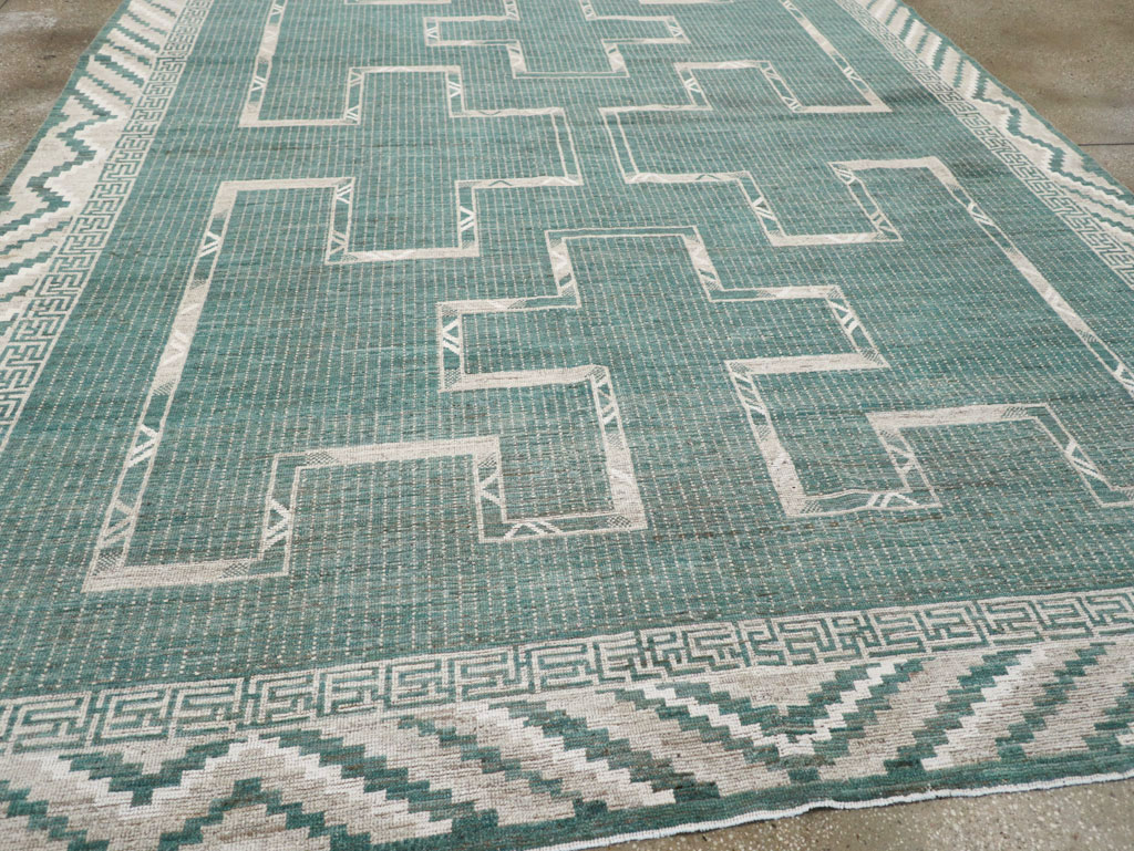 African Tuareg Inspired Modern East Turkestan Khotan Carpet, No.32252 - Staging