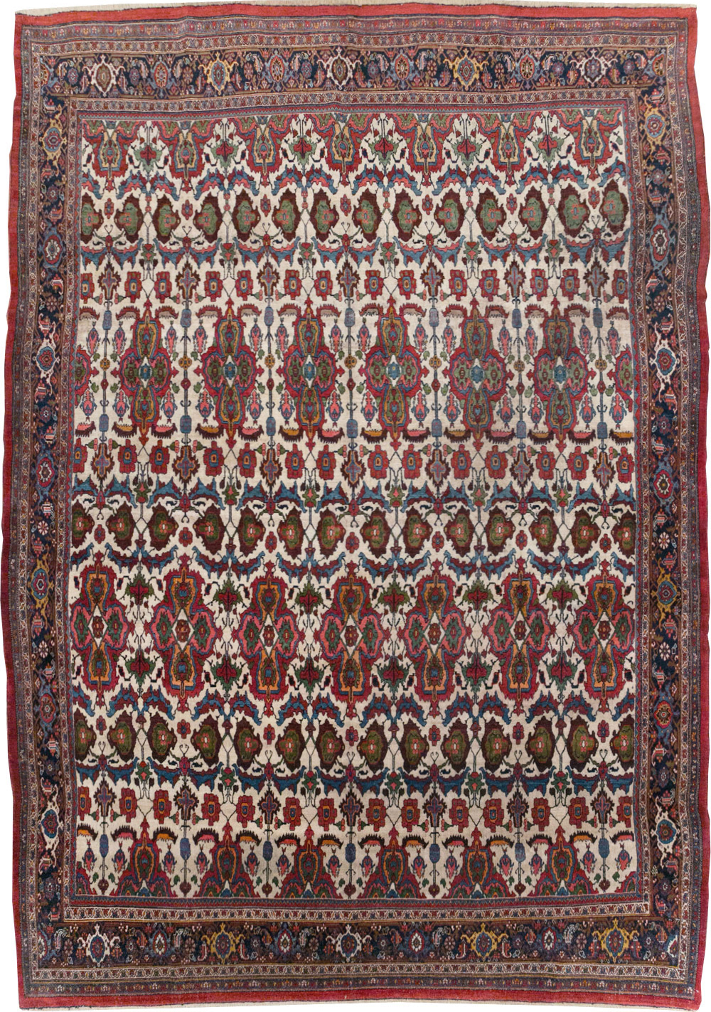Antique Persian Bidjar Room Size Carpet, No.32260 - Staging