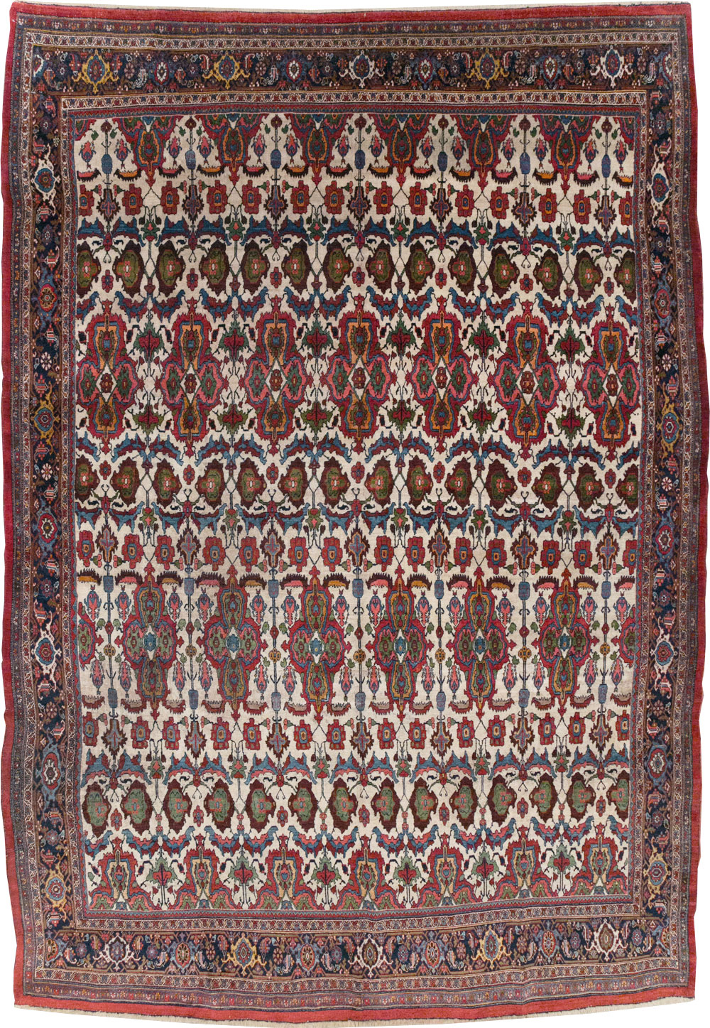 Antique Persian Bidjar Room Size Carpet, No.32260 - Staging
