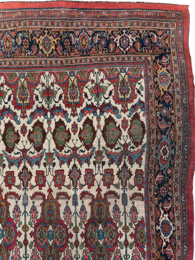 Antique Persian Bidjar Room Size Carpet, No.32260 - Staging