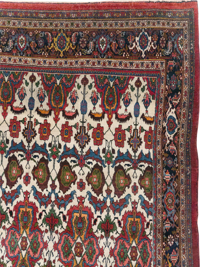 Antique Persian Bidjar Room Size Carpet, No.32260 - Staging