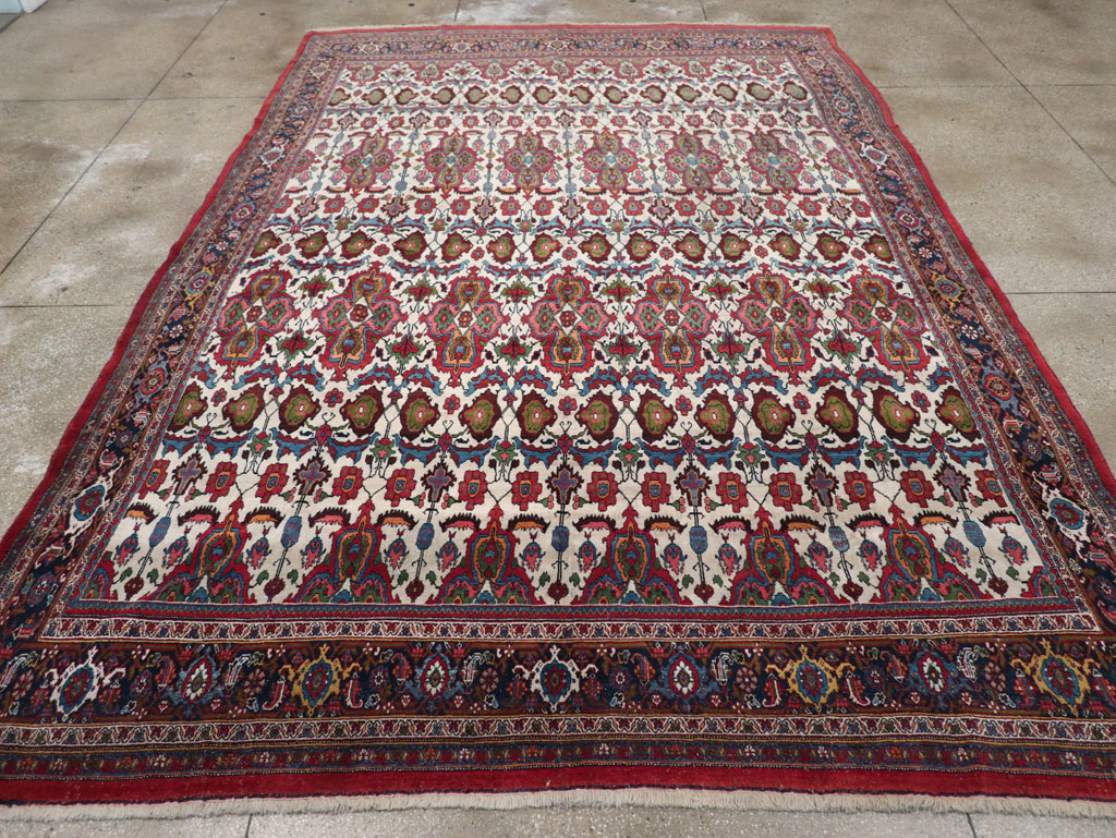 Antique Persian Bidjar Room Size Carpet, No.32260 - Staging