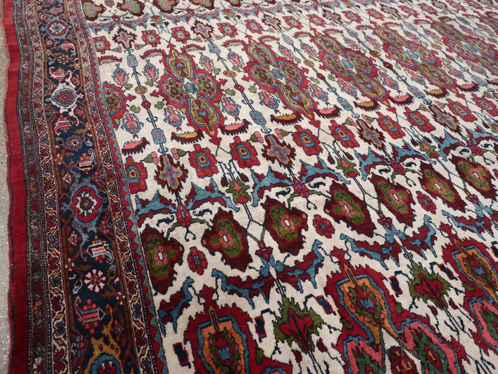 Antique Persian Bidjar Room Size Carpet, No.32260 - Staging