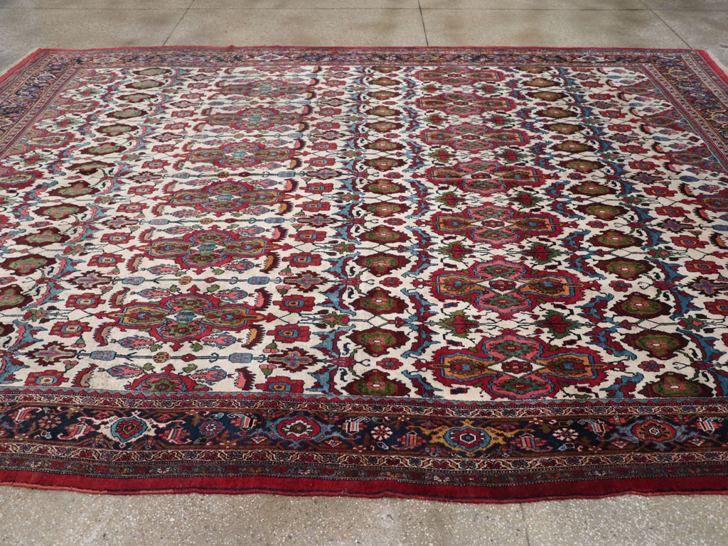 Antique Persian Bidjar Room Size Carpet, No.32260 - Staging