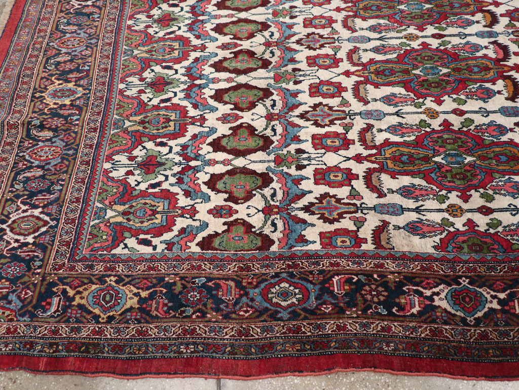 Antique Persian Bidjar Room Size Carpet, No.32260 - Staging