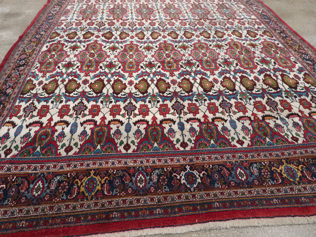 Antique Persian Bidjar Room Size Carpet, No.32260 - Staging