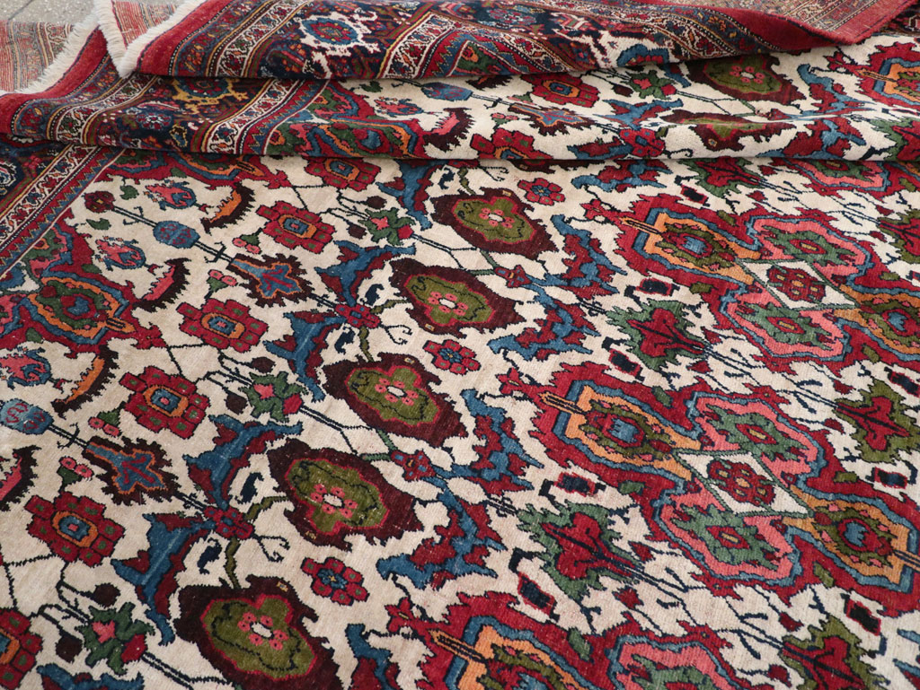 Antique Persian Bidjar Room Size Carpet, No.32260 - Staging