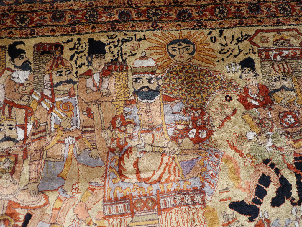 Vintage Chinese Silk Pictorial Accent Rug, No.32261 - Staging
