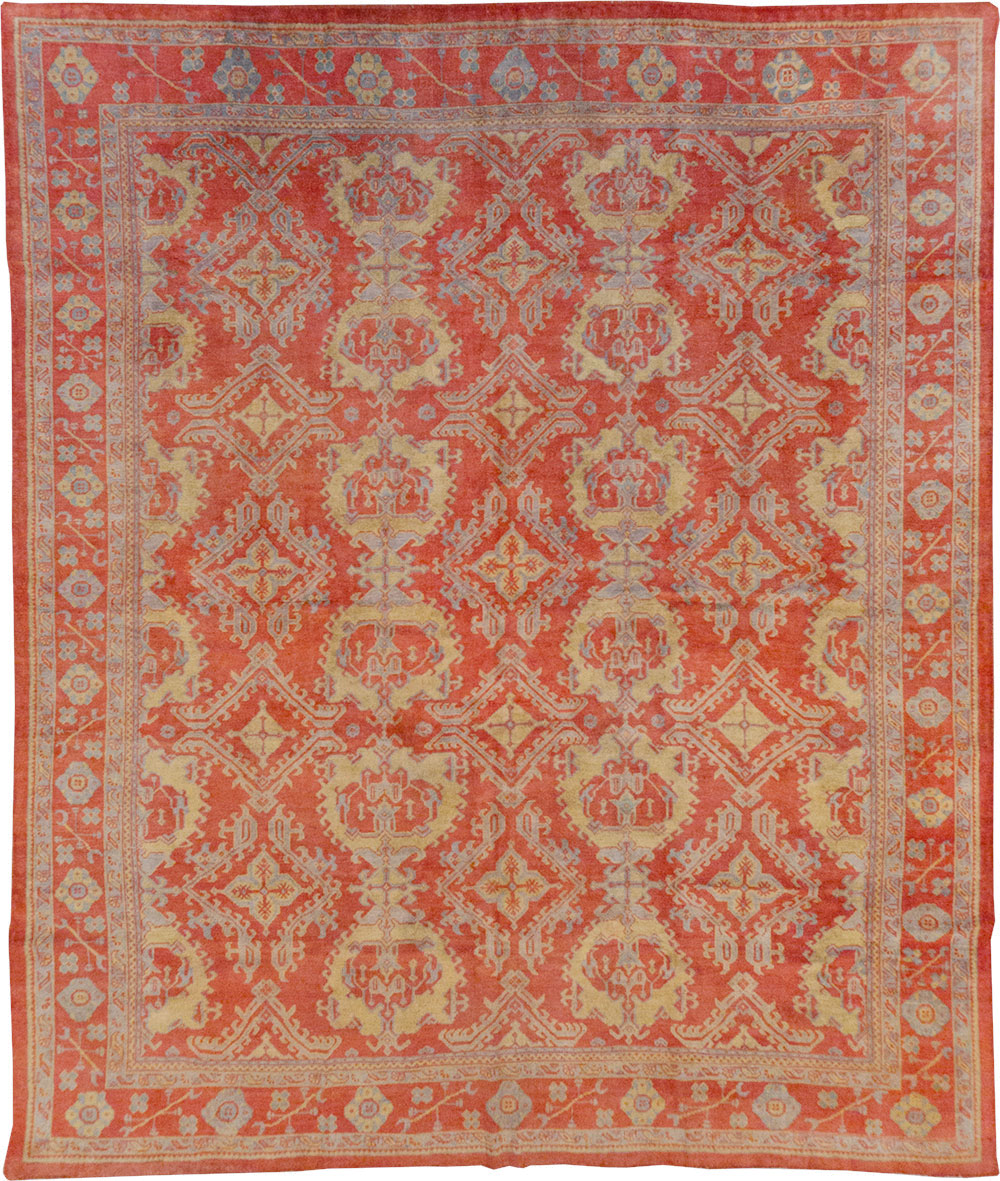 Antique Turkish Oushak Carpet, No.32262 - Staging