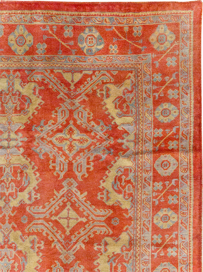 Antique Turkish Oushak Carpet, No.32262 - Staging