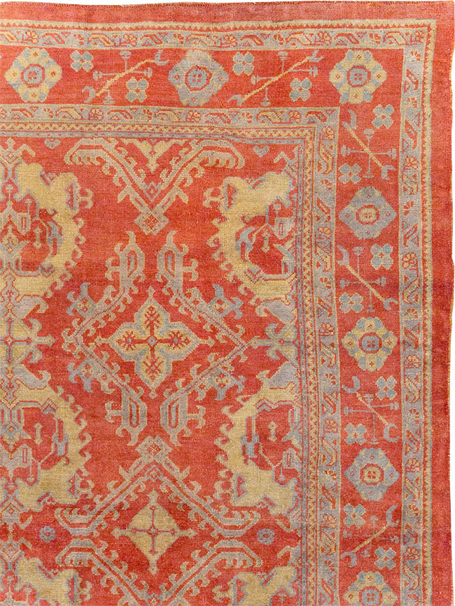 Antique Turkish Oushak Carpet, No.32262 - Staging