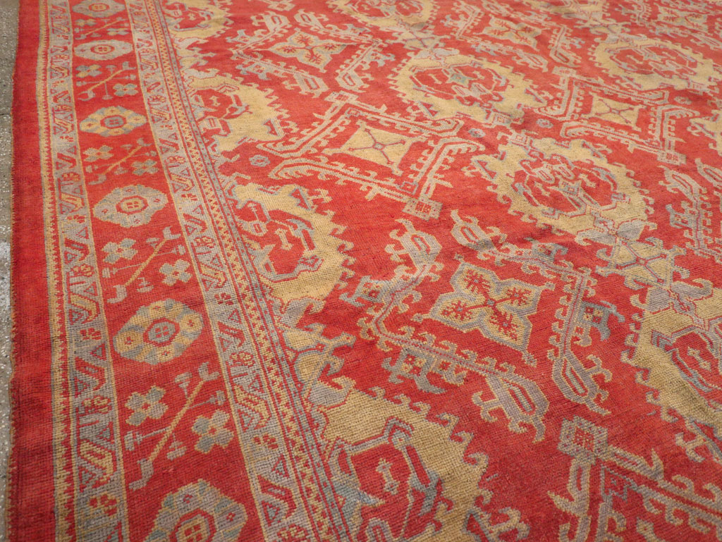 Antique Turkish Oushak Carpet, No.32262 - Staging
