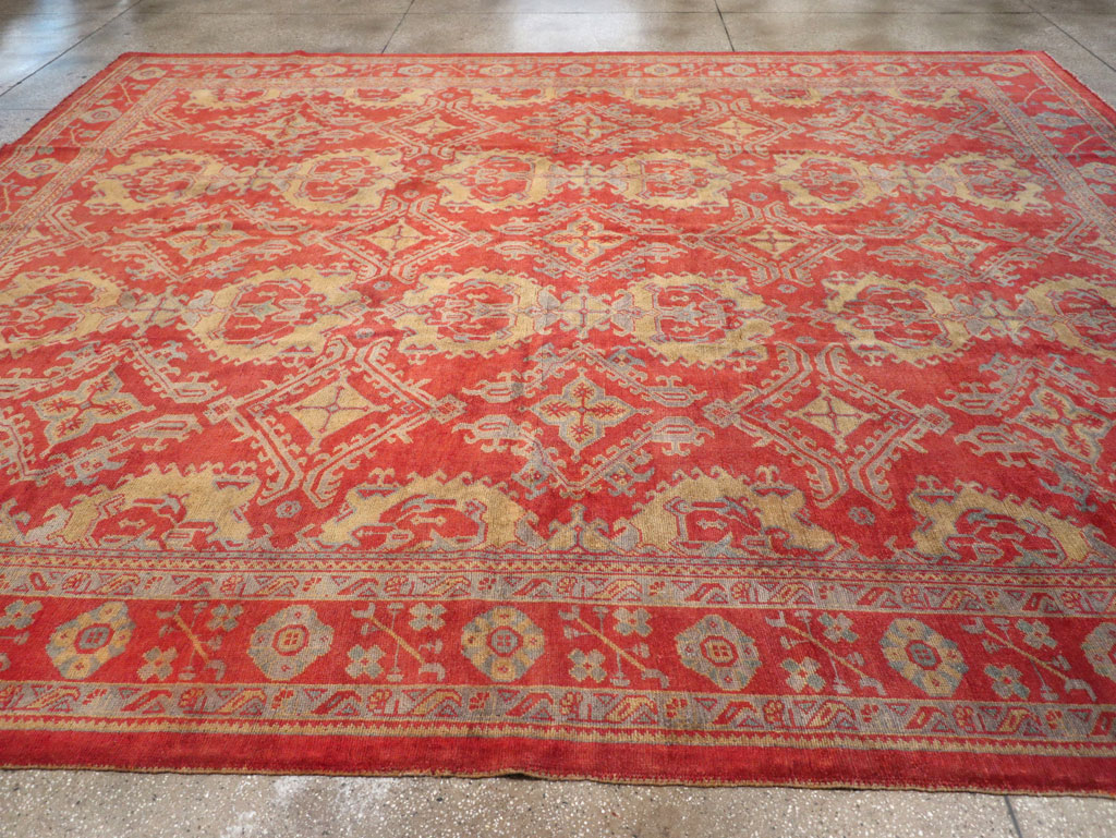 Antique Turkish Oushak Carpet, No.32262 - Staging