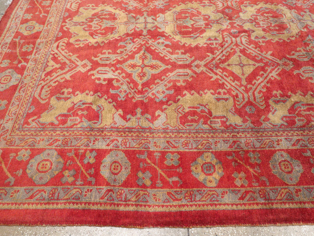 Antique Turkish Oushak Carpet, No.32262 - Staging