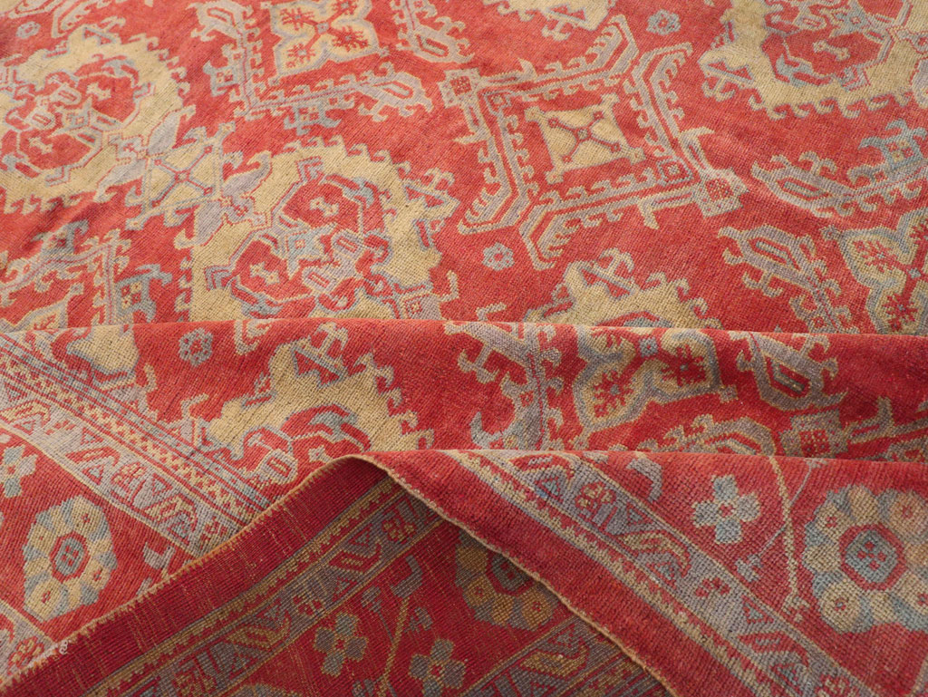 Antique Turkish Oushak Carpet, No.32262 - Staging