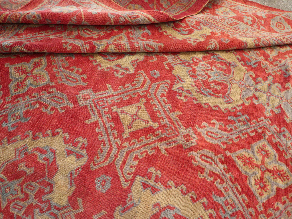 Antique Turkish Oushak Carpet, No.32262 - Staging
