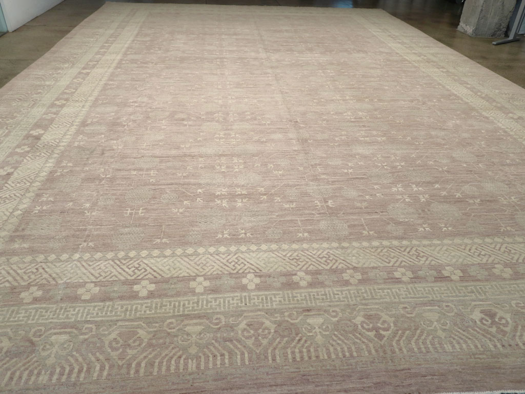Modern East Turkestan Khotan Oversize Carpet, No.32266 - Staging