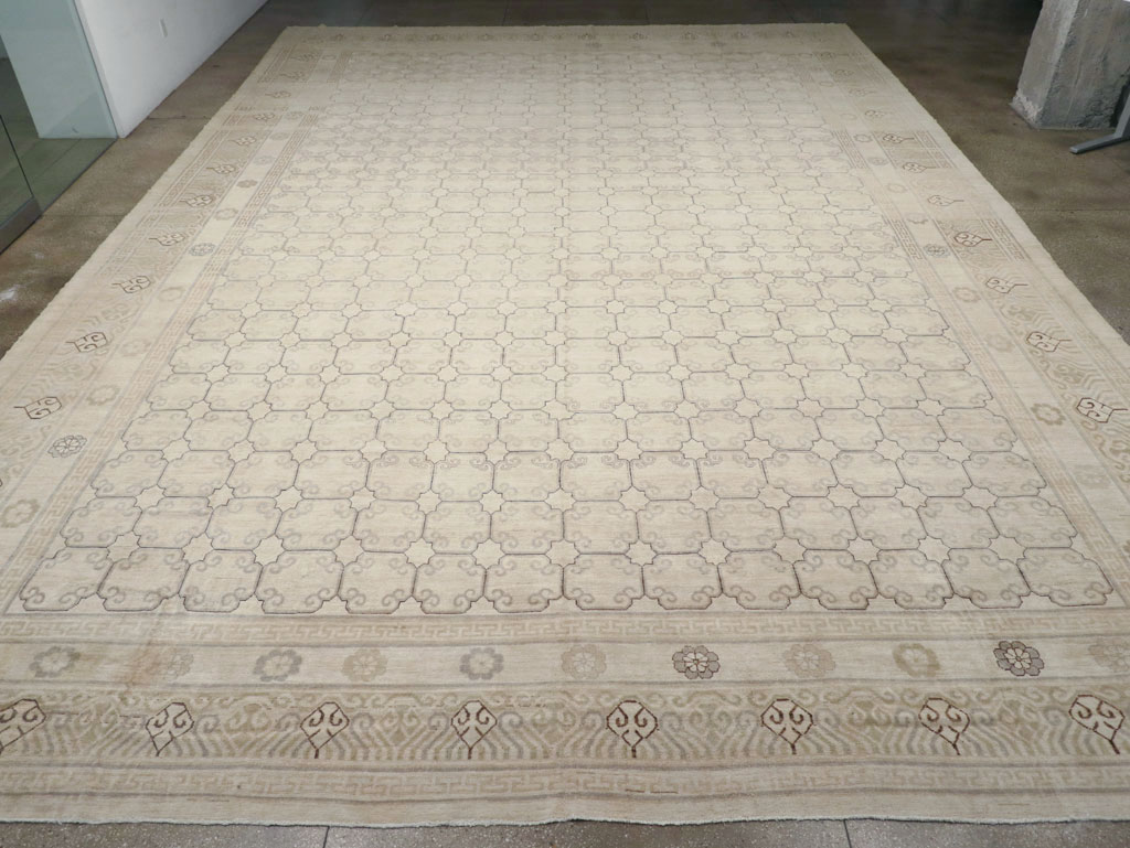Modern East Turkestan Khotan Oversize Carpet, No.32268 - Staging