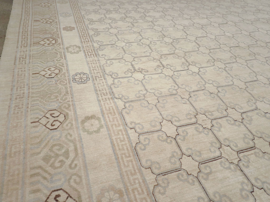 Modern East Turkestan Khotan Oversize Carpet, No.32268 - Staging