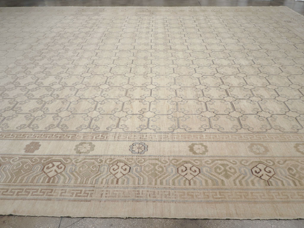 Modern East Turkestan Khotan Oversize Carpet, No.32268 - Staging
