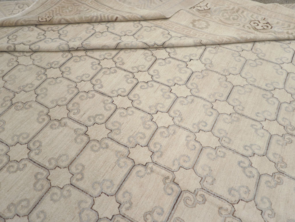 Modern East Turkestan Khotan Oversize Carpet, No.32268 - Staging