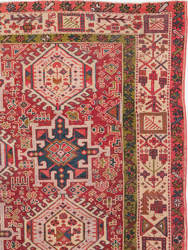 Vintage Persian Karajeh Room Size Carpet, No.32270 - Staging
