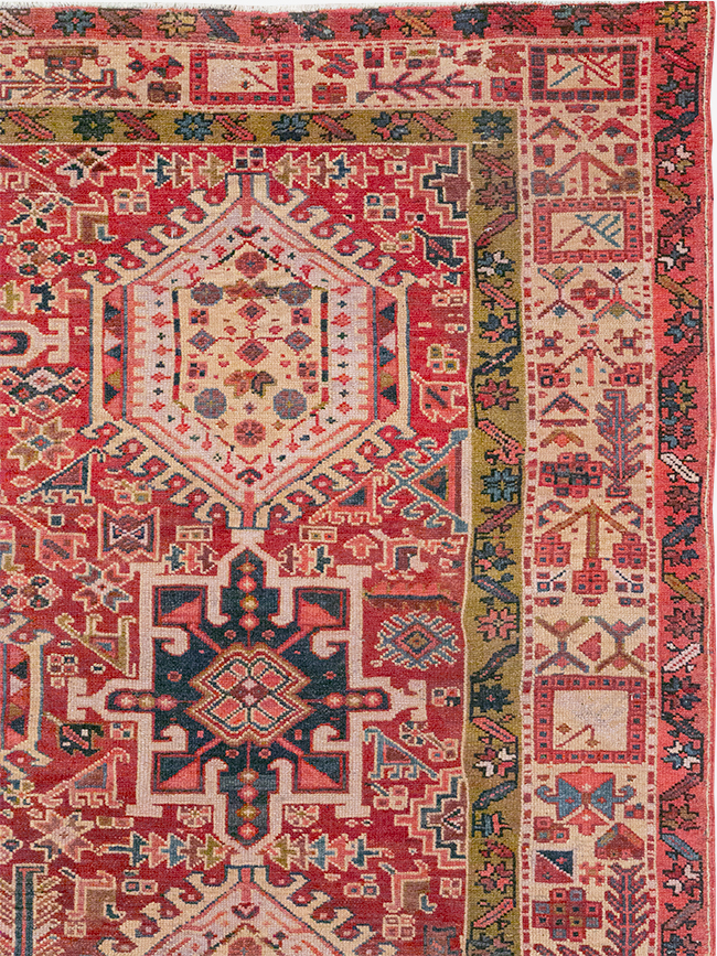 Vintage Persian Karajeh Room Size Carpet, No.32270 - Staging