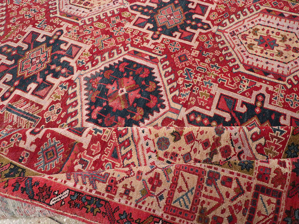 Vintage Persian Karajeh Room Size Carpet, No.32270 - Staging