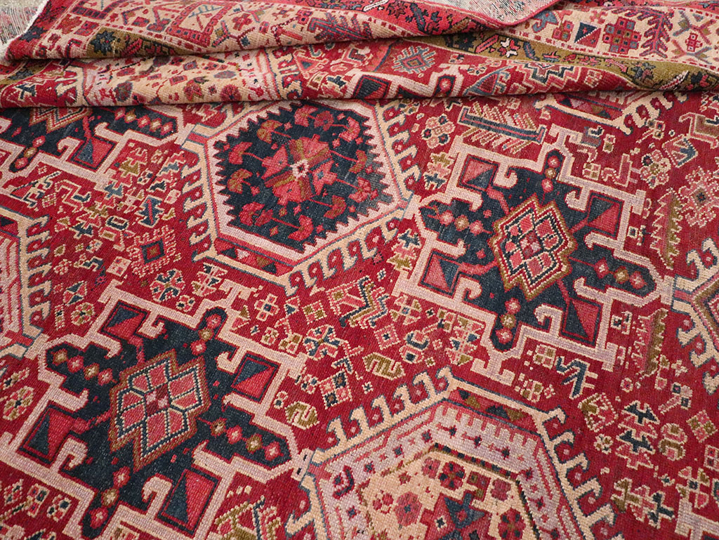 Vintage Persian Karajeh Room Size Carpet, No.32270 - Staging