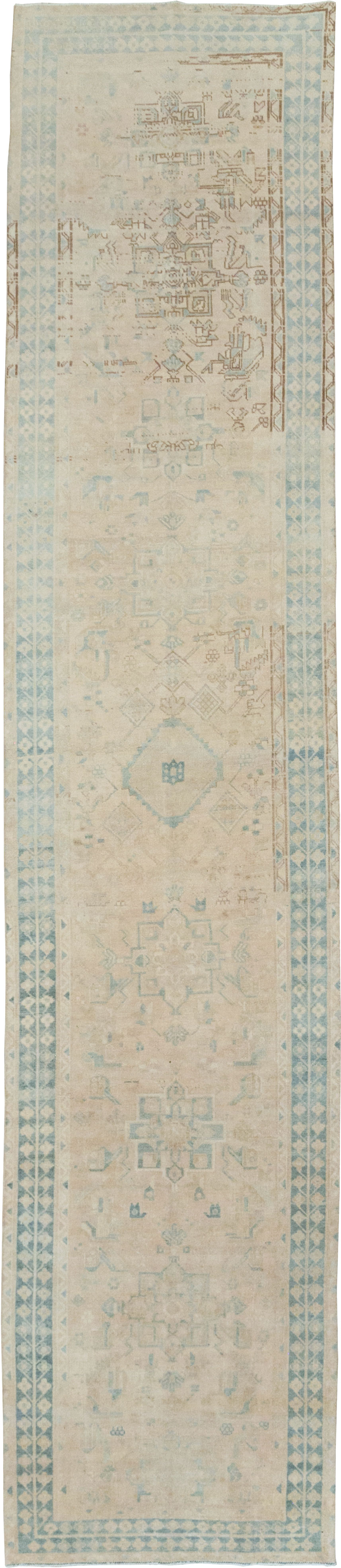 Vintage Persian Heriz Runner, No.32274 - Staging