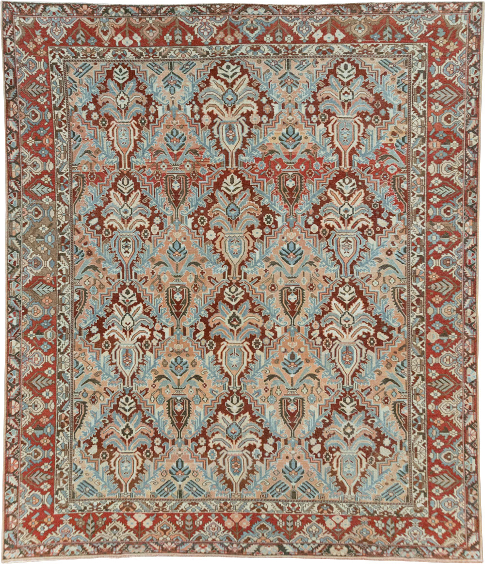 Vintage Persian Bakhtiari Room Size Carpet, No.32277 - Staging