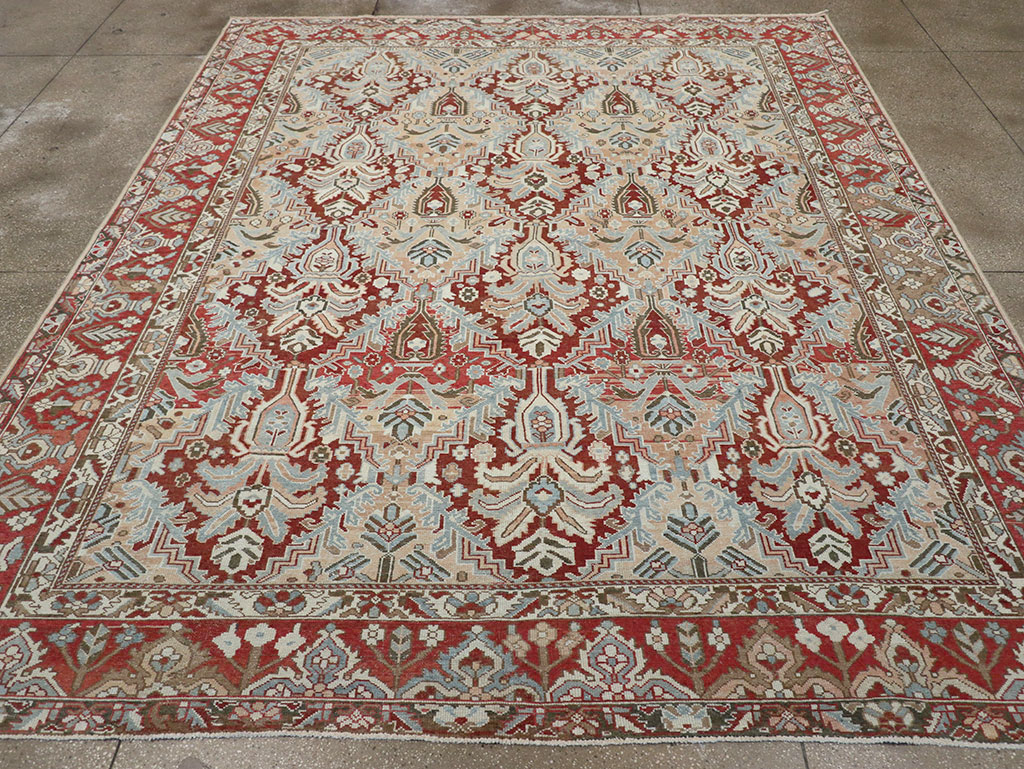 Vintage Persian Bakhtiari Room Size Carpet, No.32277 - Staging