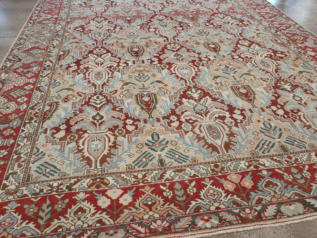Vintage Persian Bakhtiari Room Size Carpet, No.32277 - Staging